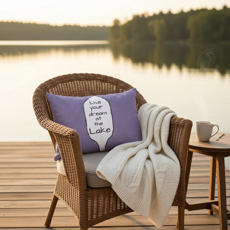 Coussin décoratif Dream at the Lake 18 po x 13 po