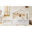 Lit plateforme simple pour enfants, lit au sol Crisp White House avec garde-corps et personnalisation pour chambre d'enfant-129412822