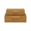 RebekaSet de 2 boîtes de rangement décoratives rectangulaires emboîtables, finition embossée moderne - faux chameau brun chameau-2059028984