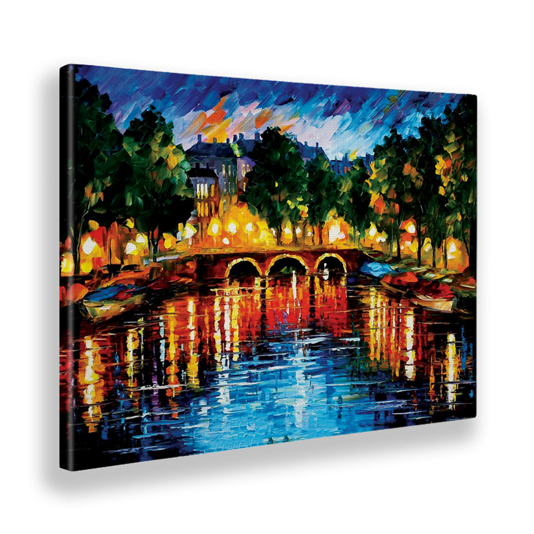 Amsterdam The Release of Happiness von Leonid Afremov - Ungerahmtes Rechteck-Gemälde auf Leinwand