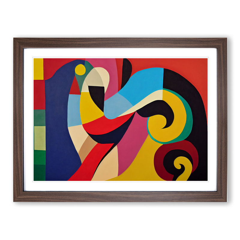 Intriguing Modern Abstract - Framed Print, 25cm H x 34cm W x 2cm D, Walnut
