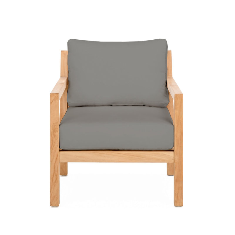 Classic Teak Outdoor Teak Lounge Chair, Charcoal