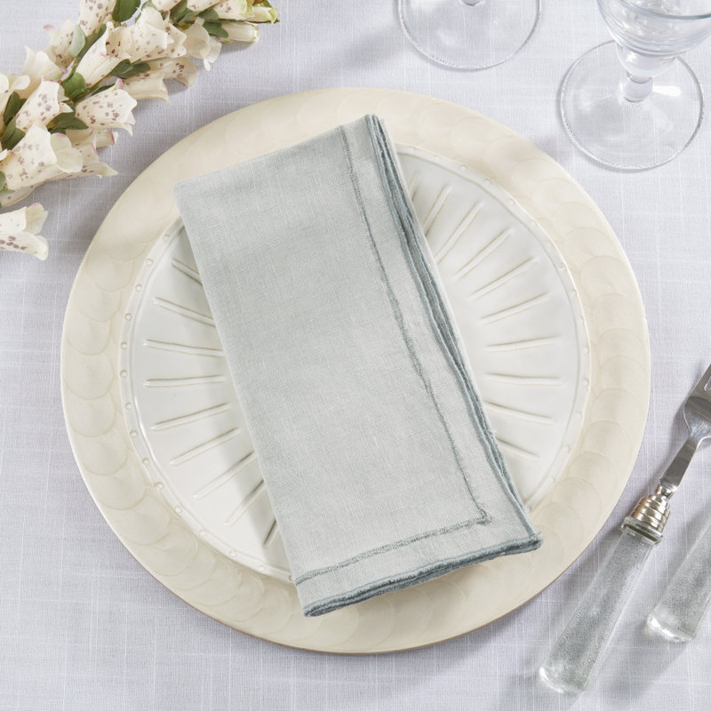 Ensemble de 4 serviettes de table Aneta, Bleu