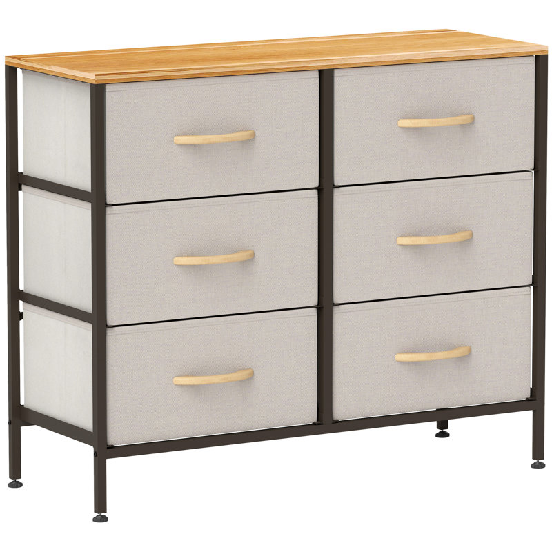 80cm W 6 - Drawer Chest of Drawers, Cream White
