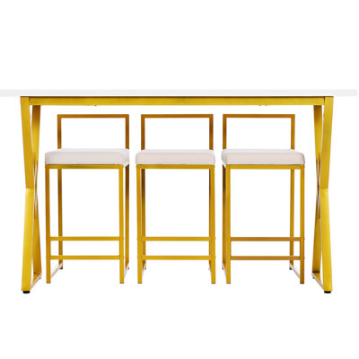 36.02 x 36.02 x 15.89_4-Piece Counter Height Extra Long Console Table Set