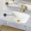 Meuble-lavabo mural 36 po Avancer en chêne naturel avec plateau en marbre noir Avancer-111861457-111861453