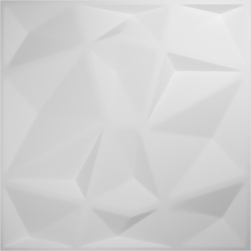 White Textured 3D PVC Wall Panels, 19.63" x 19.63", 10-Pack