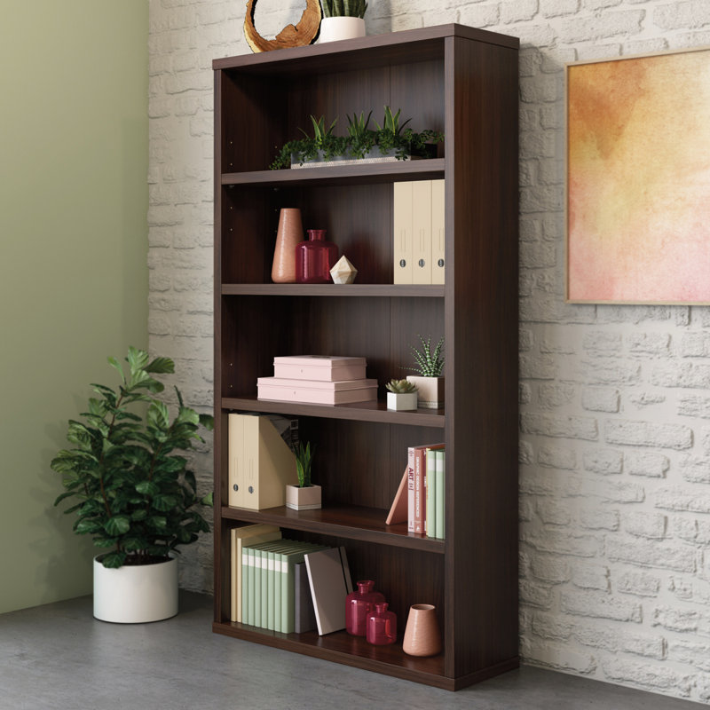 5-Shelf Bookcase, Brown Finish