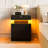 Modern 3-drawer Nightstand With Charging Station, Night Stand With Storage And Led Lights, Wood Bedside Table With Lock, Wood End Table For Bedroom-647199117