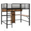 Lit mezzanine avec bureau en L et tablettes