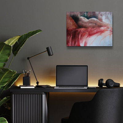 Epic Art 'Scarlet Sheet Nude' By Robert Campbell, " Scarlet Sheet Nude " by Robert Campbell