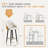 28.7" Seat Height Upholstered Modern Bar Stool With Back And Metal Legs For Kitchen, PU Leather Bar Height Bar Stools Set Of 2-1321657069