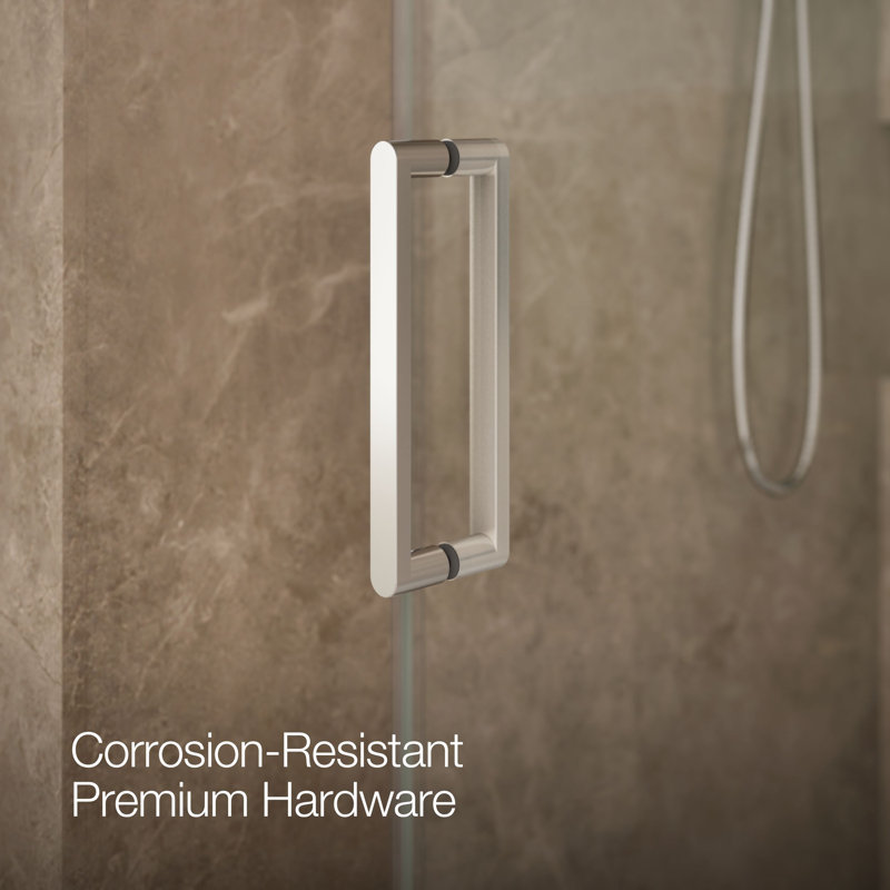 Composed Sliding Shower Door, 78 In. H X 56-1/8 - 59-7/8 In. W, With 3/8 In. Thick Crystal Clear Glass, silver