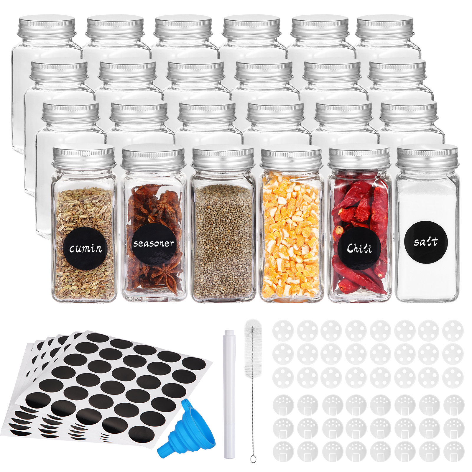 Small Round White Labels fit Libbey Glass Spice Jars