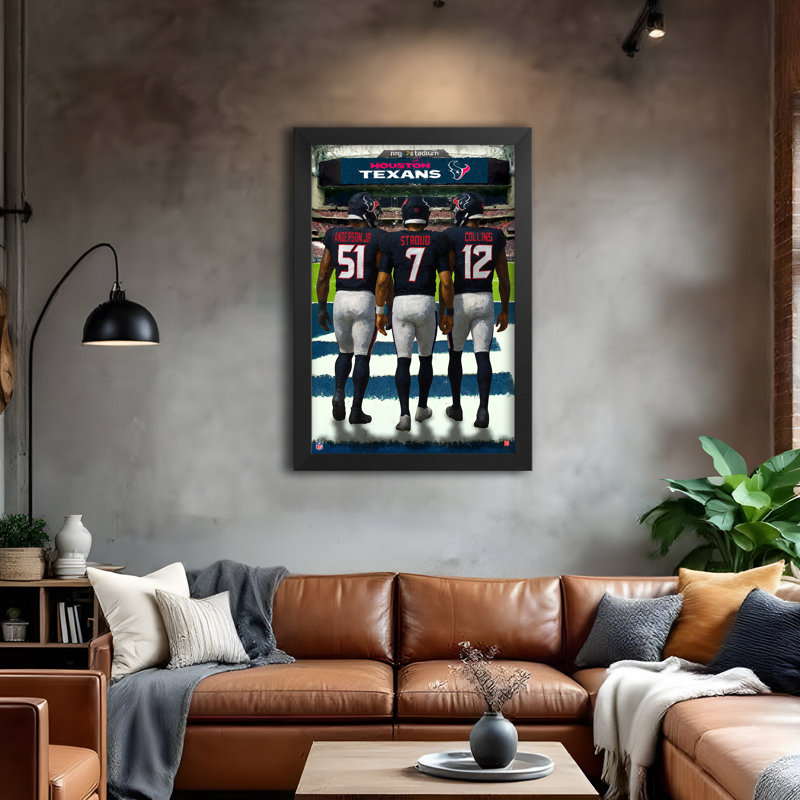 Impression encadrée 14" x 20" des Texans de Houston (NFL) - 3 joueurs, NFL Houston Texans