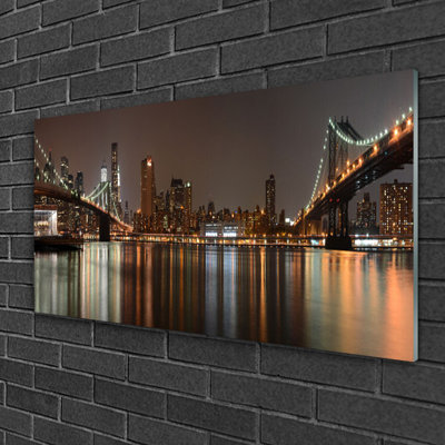 Architecture City Bridges - No Frame Print on Glass
