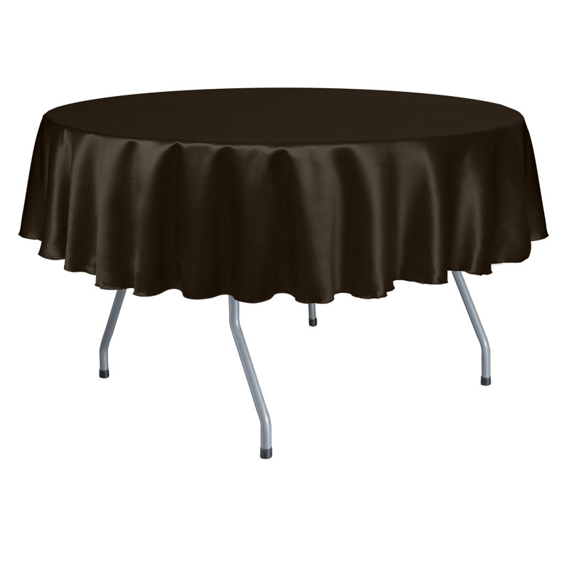 Ultimate Textile Herringbone - Fandango 84-Inch Round Tablecloth, Chocolate Brown