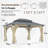 15 ft. W x 13 ft. D Outdoor Cedar Wood Gazebo Galvanized Steel Hardtop with Curtain & Nettings-110528830