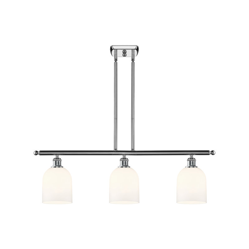 Odaniel 3 - Light Kitchen Island Pendant, Polished Chrome, Gloss White