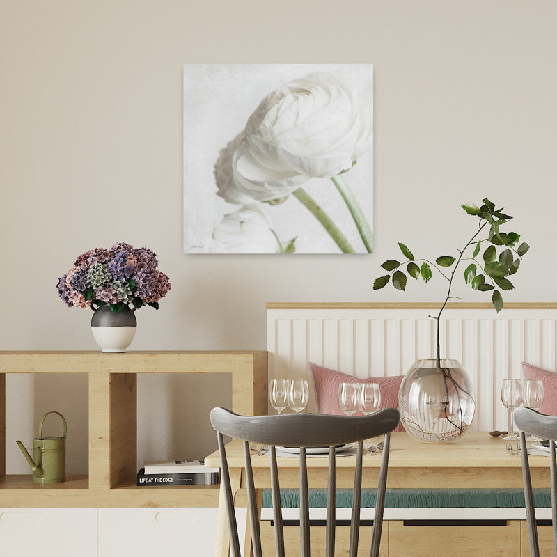 Art contemporain pur et pur pivoine, H 18 po x l 18 po