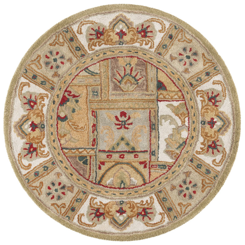 Hand Tufted Wool Oriental Rug, Round 3'6"