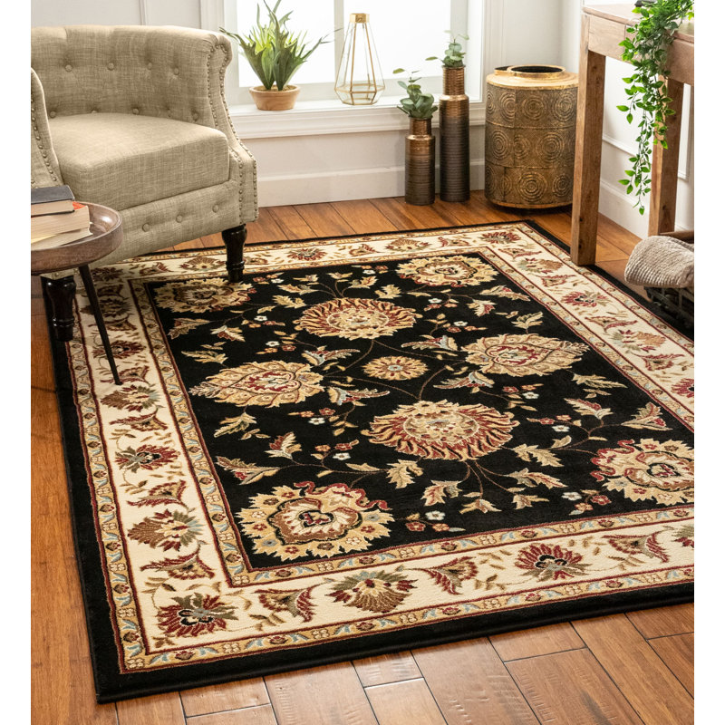 Tapis oriental noir Colindale, Rectangle 10 pi 11 po x 15 pi