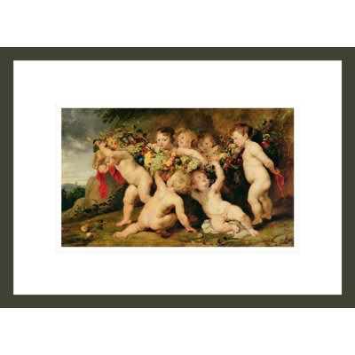 Guirlande de fruits par Peter Paul Rubens - impression giclée encadrée