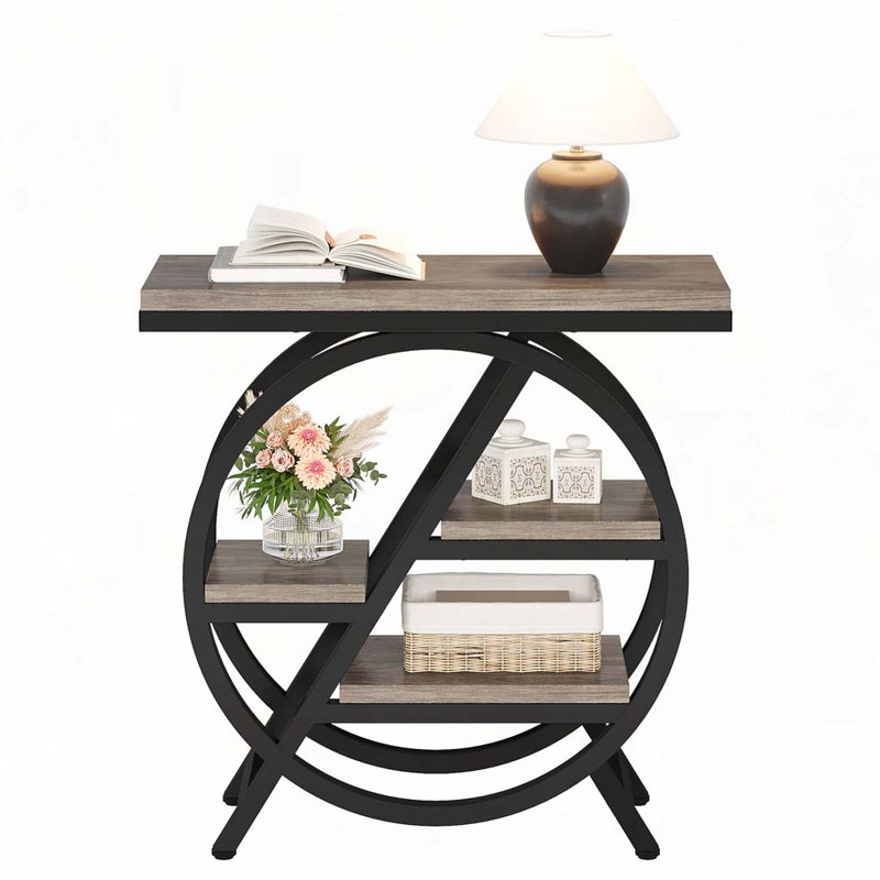 Table de bout avec tablettes de rangement à 3 niveaux