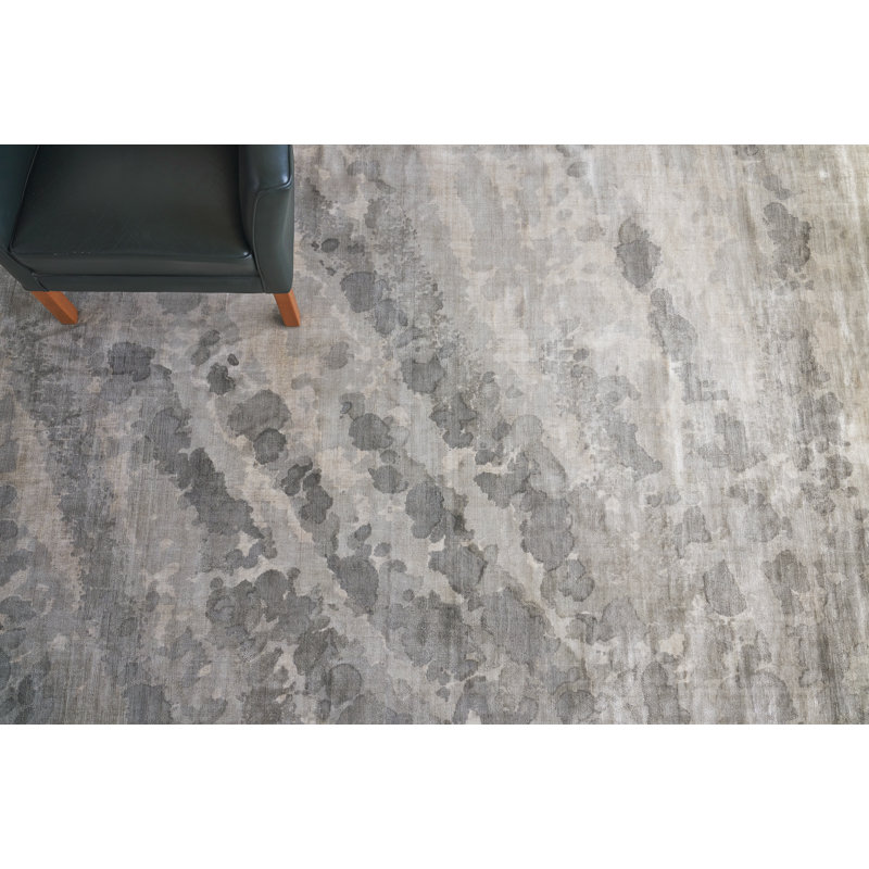 Koda Abstract Area Rug in Gray, Rectangle 10' x 14'