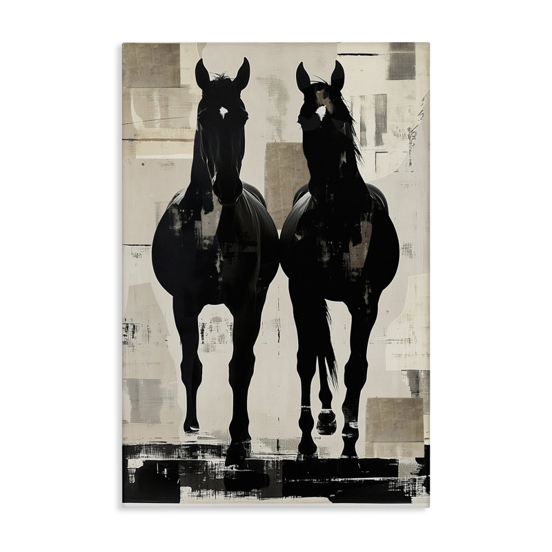 Toile «Equinity Horse pair», conception par Annabelle Hall, H 24 po x l 16 po