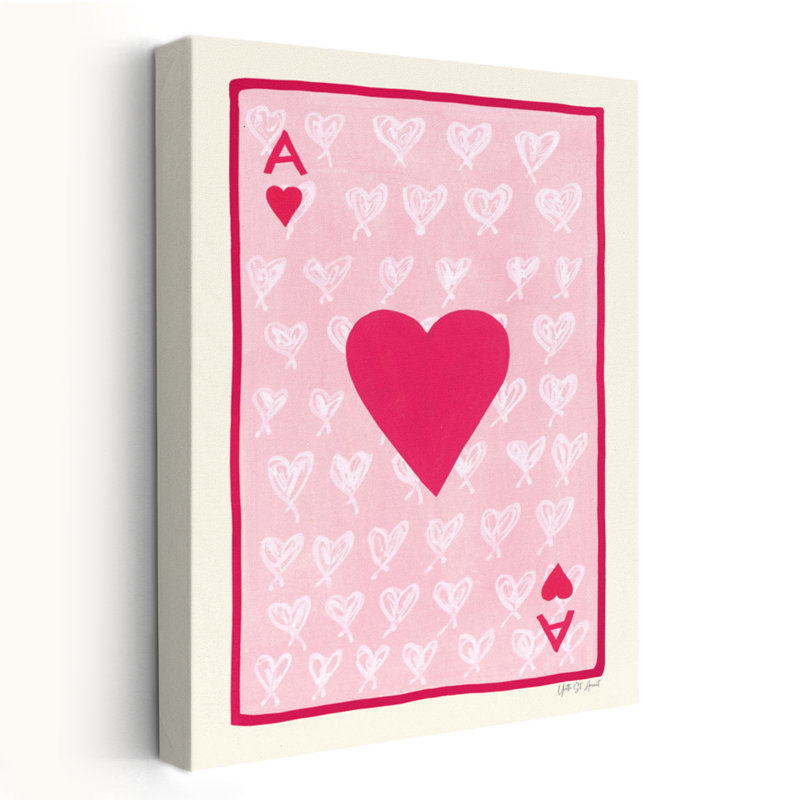Ace of Hearts Art, art abstrait contemporain, H 24 po x l 16 po