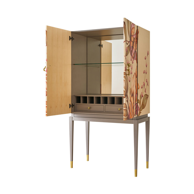 Bouquet Solid Wood Bar Cabinet