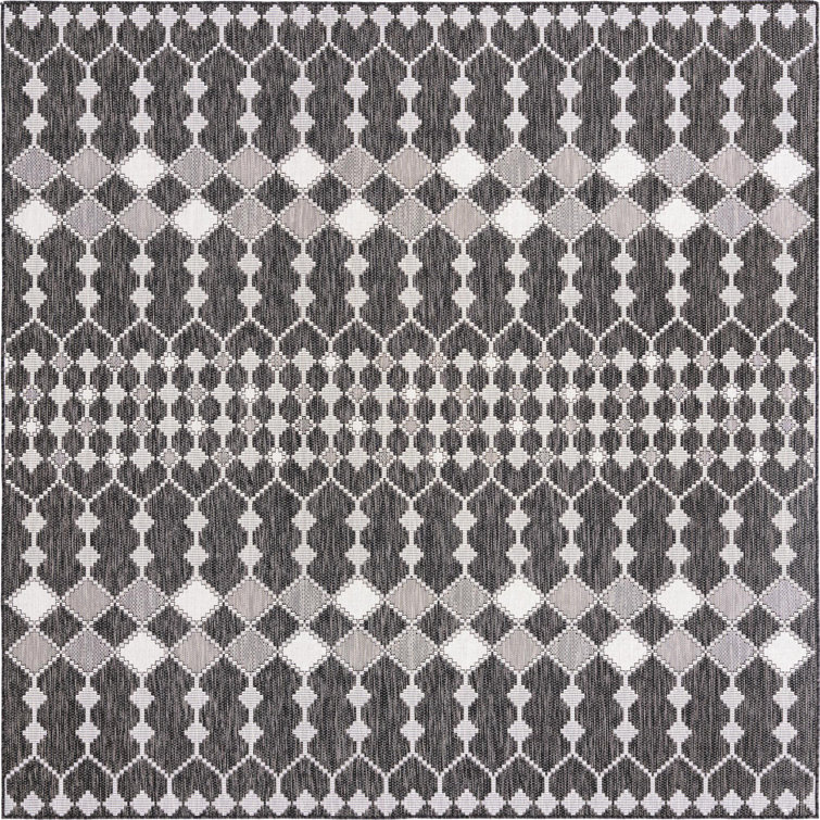 Charcoal Traliccio Indoor/Outdoor Trellis Rug