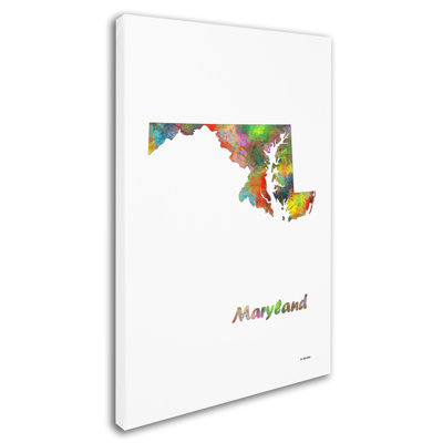 « maryland state map-1 », reproduction d’impression sur toile tendue