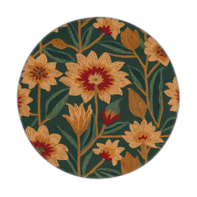 Botanical Green Indoor and Outdoor Area Rug
