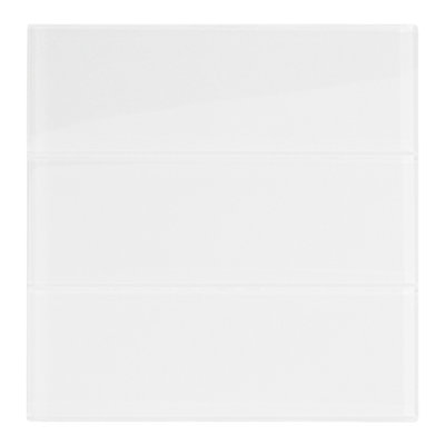 Carreau de mosaïque en verre blanc imperméable 4 "x 12" poli pour murs de douche à dosseret - 1 pied carré
