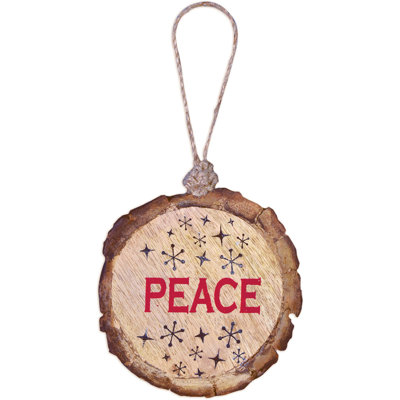Wood Peace Ornament - Set of 4