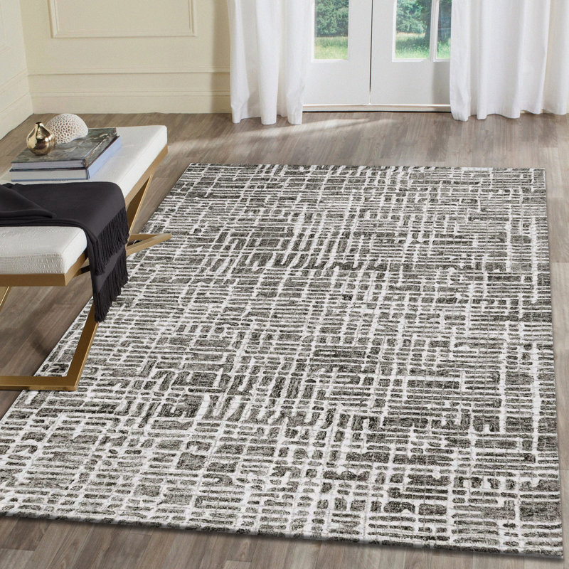 Finkelstein Wool Plaid Indoor Rug, Rectangle 3'6" x 5'6"
