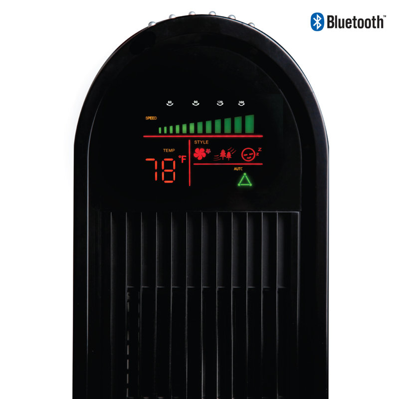 Ozeri 360 Oscillation Tower Fan, with Bluetooth and Micro-Blade Noise Reduction Technology