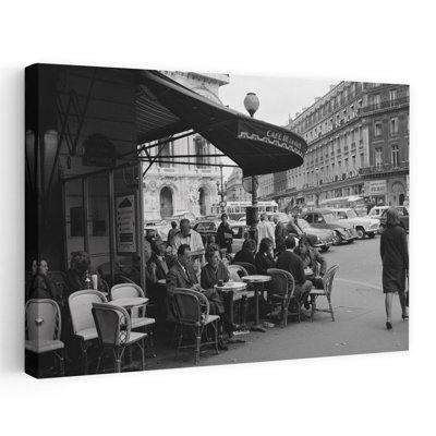 Les années 1960, les patrons au café de La Paix, coin café de l'Opéra de Paris en arrière-plan, Paris, France, rétro, rétro, architecture urbaine, art