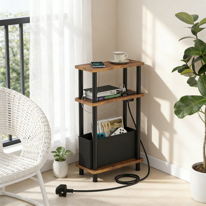 40cm W Metal Bedside Table