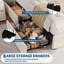 Grand / double / simple lit en velours avec tête de lit réglable et rangement à 2 tiroirs avec plateforme et sommier sans assemblage facile pour la chambre à coucher-130117371-130117377