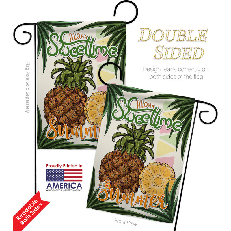 Ensemble de drapeaux en polyester 18,5 po x 13 po Sweettime Summer