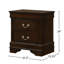 Table de chevet Cappuccino avec deux tiroirs soigneusement conçus pour la chambre à coucher 2 tiroirs, aspect attrayant