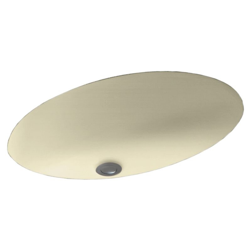 Swan 16'' Swanstone Oval Bathroom Sink with Overflow, Bone