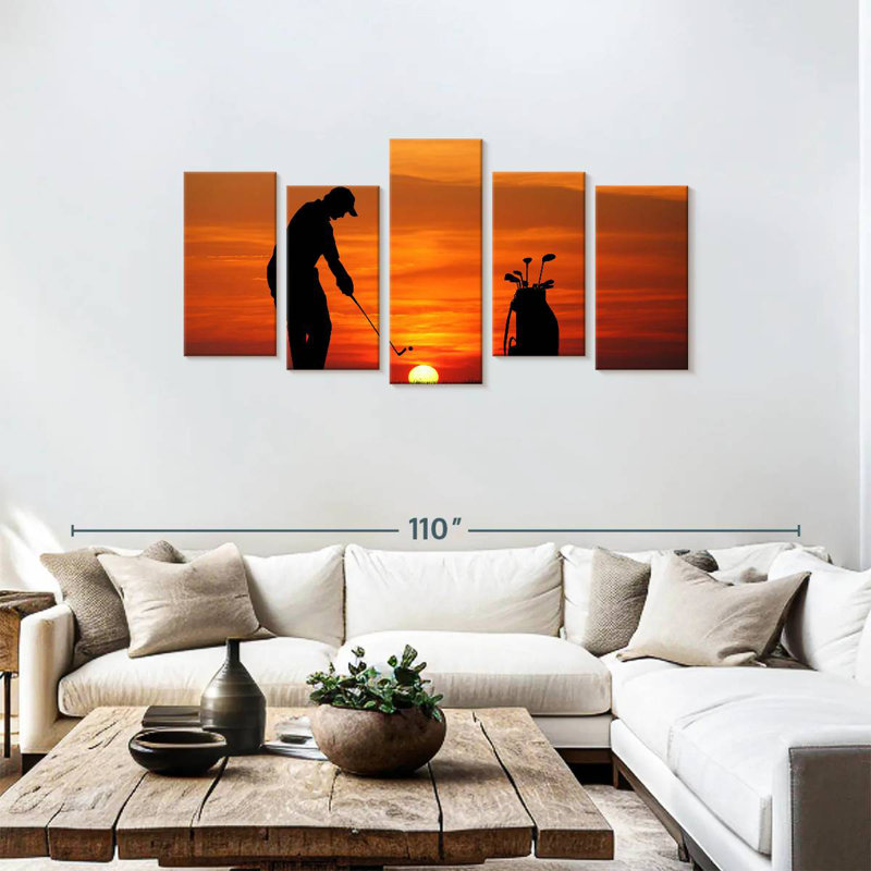 Senne Golf At Sunset, 37" H x 74" W