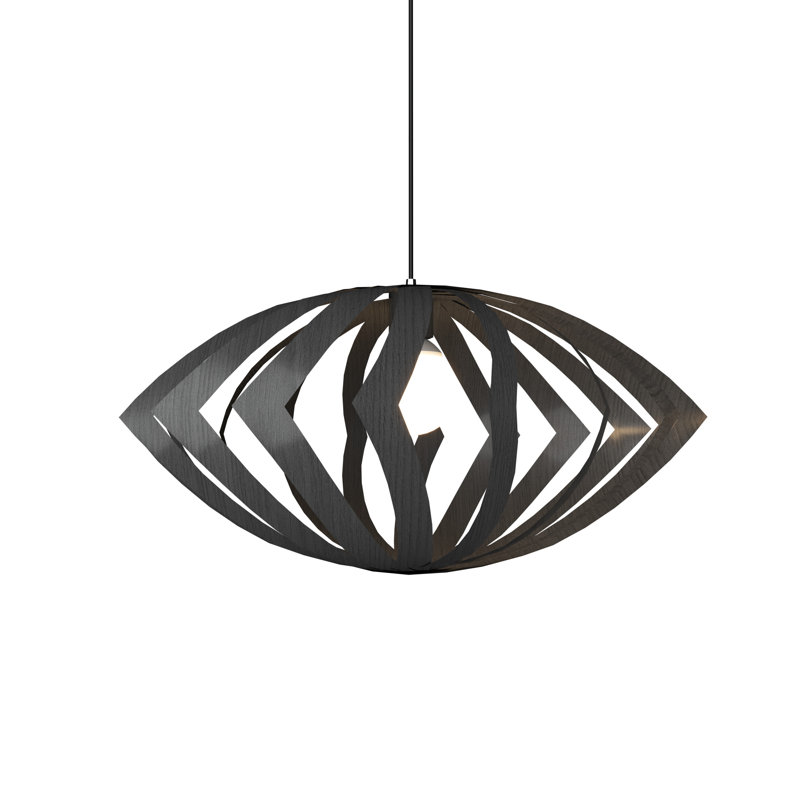 Luminaire suspendu géométrique unique à 1 lumière Versátil, H 18,9 po x l 33,46 po x P 33,46 po, Gris organique