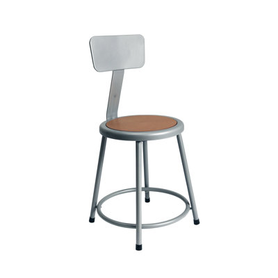 Felix Steel Stool with Backrest, Assembly Ready by Hampden Furnishings