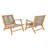 Sierra Modern Acacia Wood Rope Woven Outdoor Club Chairs-812162653