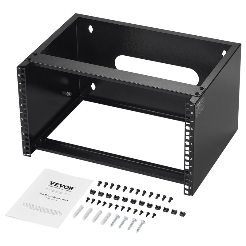 Support de rangement mural 6U à profondeur de 14 po / 355,6 mm, support pour serveur 50 lb / 22,68 kg